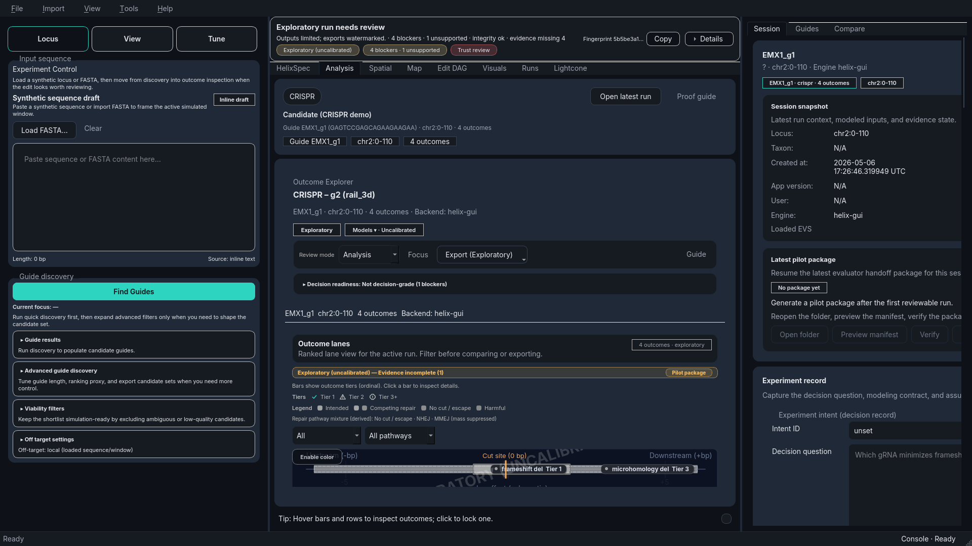 Omnis Helix Outcome Explorer overlay
